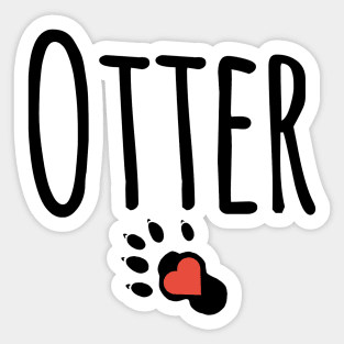 Otter Heart Paw Sticker